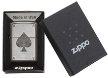 Load image into Gallery viewer, Zippo Lighter- Personalized Engrave Black Ice Ace of Spades Black Ice Ace 28323
