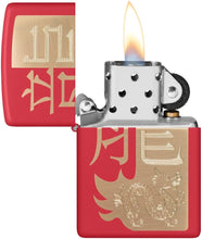 Load image into Gallery viewer, Zippo Year of The Dragon 2024 Red Matte Pocket Lighter
