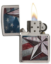 Load image into Gallery viewer, Zippo Lighter- Personalized Engrave Eagle USA Flag Patriotic Brush Chrome 28653
