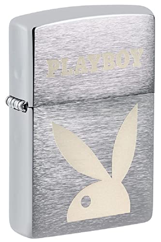 Zippo Lighter- Personalized Message for Playboy Bunny Brushed Chrome #49831