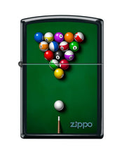 Load image into Gallery viewer, Zippo Lighter- Personalized Engrave Pool Table and Balls Black Matte #Z5477
