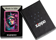 Load image into Gallery viewer, Zippo Lighter - Custom Message Engrave Retro Statue of Liberty Frequency 48916

