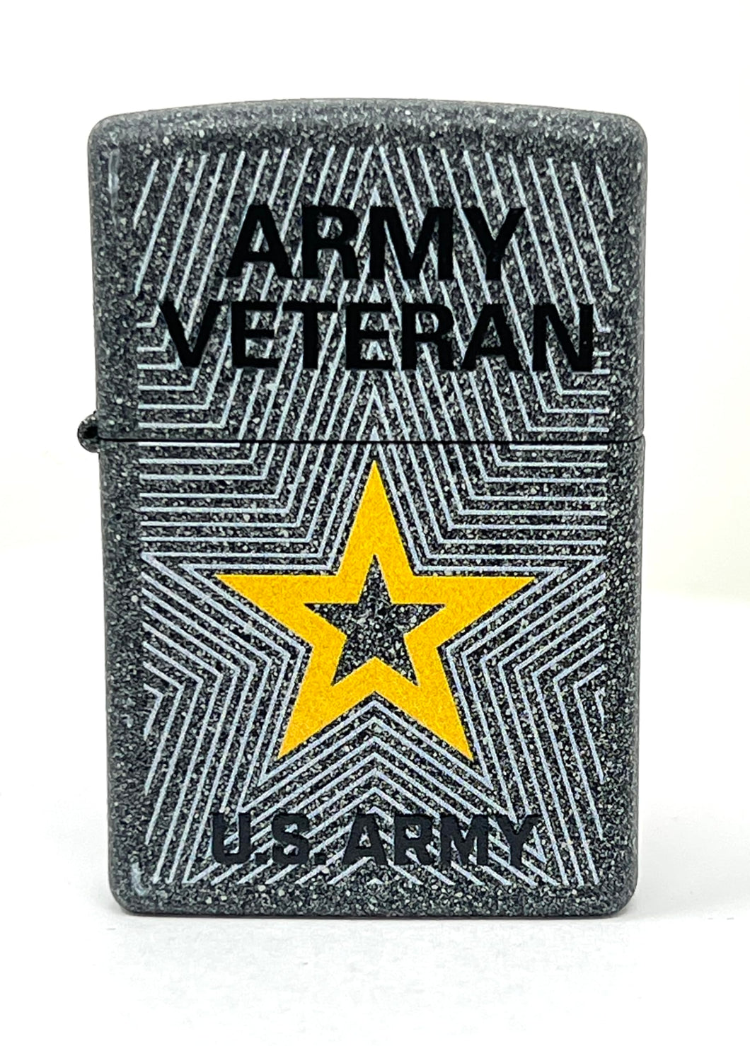 Zippo Personalized Message Engraved on Backside Customized U.S. Army Windproof Lighter (Iron Stone #Z5073)