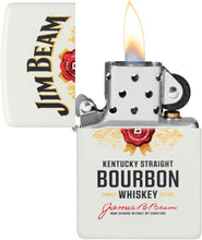 Load image into Gallery viewer, Zippo Jim Beam Label Logo White Matte Pocket Lighter
