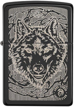 Load image into Gallery viewer, Zippo Lighter- Personalized Message Engrave Wolf WolvesZippo Lighter Ebony 49443
