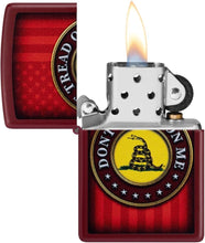 Load image into Gallery viewer, Zippo Lighter - Customized Message on Don&#39;t Tread on Me® Merlot Pocket 46419
