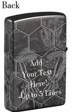 Load image into Gallery viewer, Zippo - Customized Message on Mushroom Skulls High Polish Black Pocket 46425
