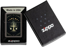 Load image into Gallery viewer, Zippo Lighter - Customized Message Tree of Life Mystic Nature - Black Ice 48636
