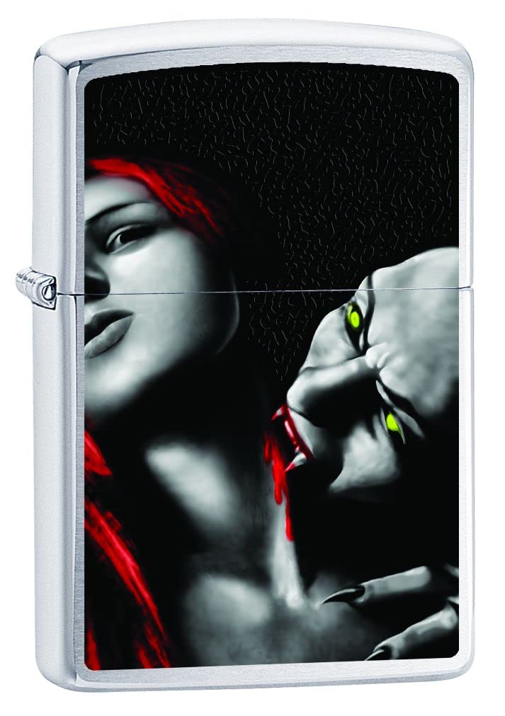 Zippo Lighter- Personalized Engrave for Skull Series2 Vampire Dracula Z5002