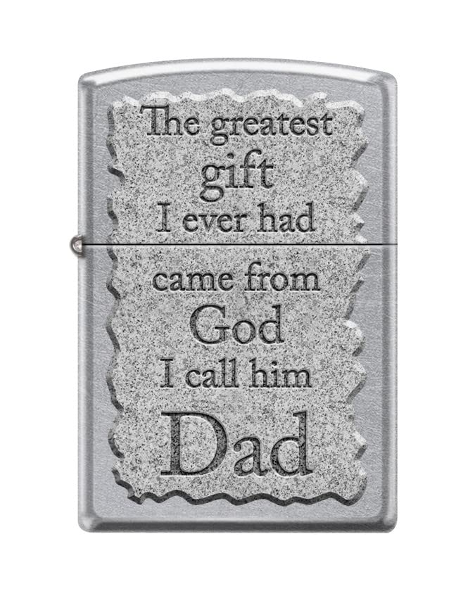Zippo Lighter- Personalized Message Dad Street Chrome Windproof Lighter #Z5392