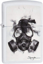Load image into Gallery viewer, Zippo Spazuk Gas Mask Design Pocket Lighter, White Matte with Gas Mask
