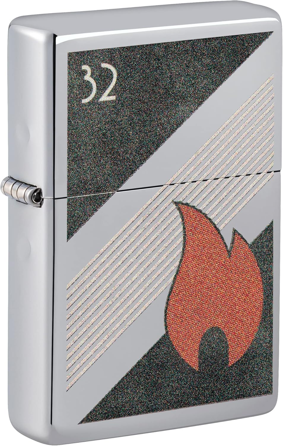 Zippo 32 Flame Design Vintage High Polish Chrome Pocket Lighter