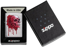 Load image into Gallery viewer, Zippo Lighter- Personalized Message for Skull with Blood Brushed Chrome #49603

