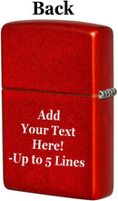 Load image into Gallery viewer, Zippo Lighter- Personalized Engrave Windproof Lighter etro Metallic Red #49586
