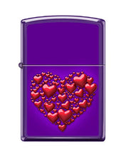 Load image into Gallery viewer, Zippo Lighter- Personalized Loving Embrace Valentine Hearts Purple #Z6014
