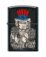 Load image into Gallery viewer, Zippo Lighter- Personalized Engrave Uncle Sam Black Matte Z5500
