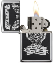 Load image into Gallery viewer, Zippo Lighter- Personalized Americana Eagle USA Flag Black/White Eagle 28290
