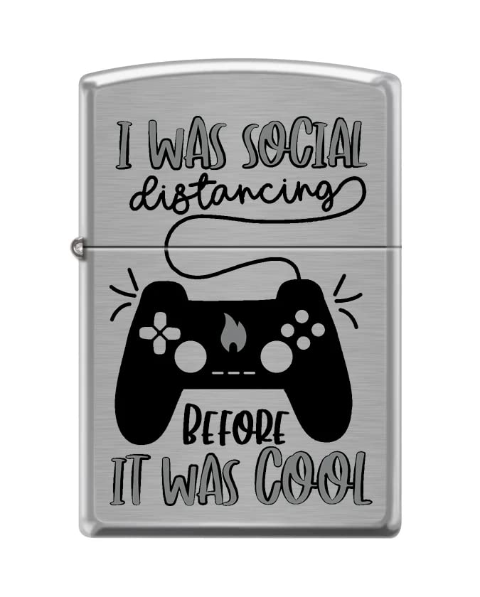 Zippo Lighter-Gaming Design Brushed Chrome Windproof Lighter Gaming Controller Z5414