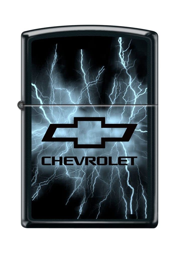 Zippo Lighter- Chevy Chevrolet Lightning Bolts Black Matte Windproof Lighter #Z477