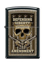 Load image into Gallery viewer, Zippo Lighter- Second 2nd Amendment Defending Liberty Black Matte Lighter #Z5264
