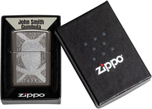Load image into Gallery viewer, Zippo John Smith Gumbula Owl Design Black Ice Pocket Lighter
