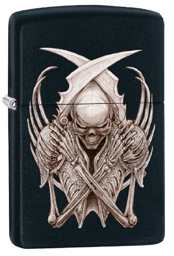 Zippo Lighter - Personalized Message Engraved on Backside for Skull Windproof Zippo Lighter #z291
