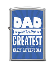 Load image into Gallery viewer, Zippo Lighter-Happy Fathers Day Brushed Chrome Windproof Lighter #Z5419
