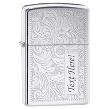 Load image into Gallery viewer, Zippo Lighter - Personalized Custom Message Engrave Chrome Windproof Lighter High Polish Chrome Venetian 352
