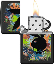 Load image into Gallery viewer, Zippo - Customized Message on Playboy Rabbit Head Silhouette Black Matte 46222
