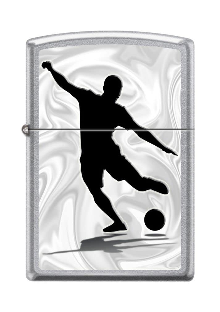 Zippo Lighter - Personalized Custom Message Engraved on Backside for Soccer Player Kick Design Street Chrome #Z5266