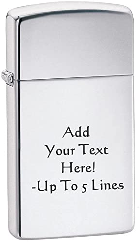 Zippo Lighter- Personalized Engrave on Slim Size High Polish #1610