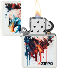 Load image into Gallery viewer, Zippo Lighter - Customized Message on Painted Eagle White Matte Pocket 46692
