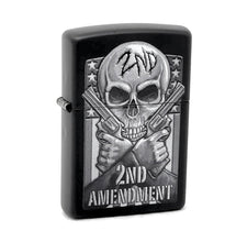 Load image into Gallery viewer, Zippo Lighter- Skull 2nd Amendment Pistols Gun Black Matte Lighter #Z5151
