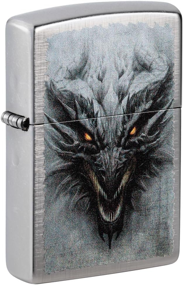 Zippo Lighter - Personalized Customize Message Engrave on Backside for Dragon Windproof Lighter Glowing Eyes 48732