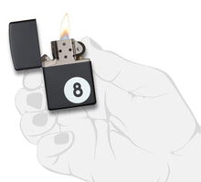 Load image into Gallery viewer, Zippo Lighter - Personalized Custom Message Engrave on Back for Billiards 8-Ball Pool (Black 28432)
