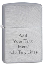 Load image into Gallery viewer, Zippo Lighter - Personalized Custom Message Engrave Chrome Windproof Lighter Brushed Chrome Arch 24647
