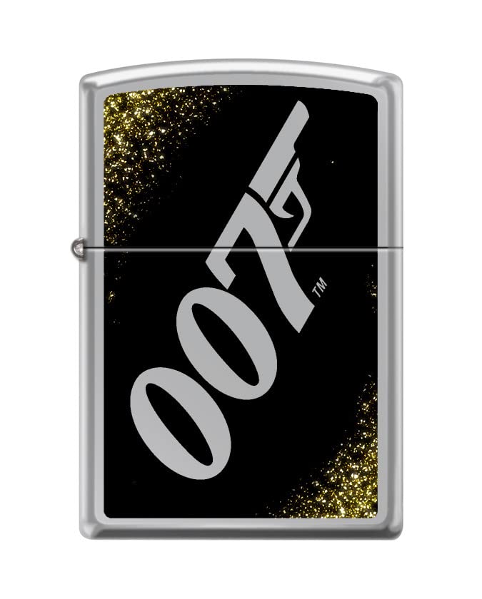 Zippo Lighter -for James Bond 007 Goldfinger Glitter High Polish Chrome Windproof Lighter #Z5357