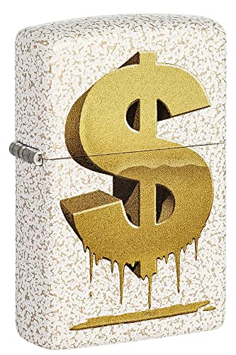 Zippo Lighter- Personalized Message Engrave Drippy Dollar Design 49681