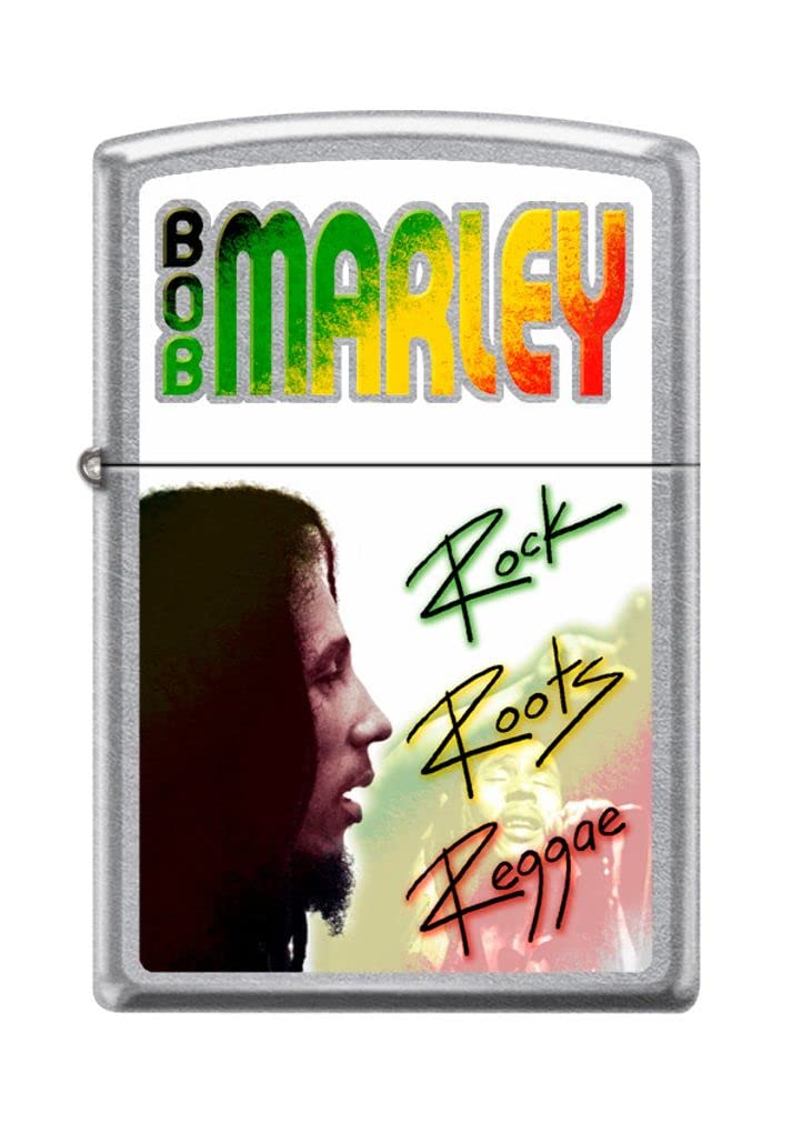 Zippo Lighter - Personalized Custom Message Engraved on Back for Bob Marley Windproof Zippo Lighter (Street Chrome #Z481)