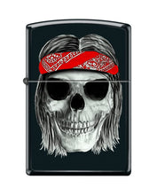 Load image into Gallery viewer, Zippo Lighter-Hippy Skull Black Matte Windproof Lighter #Z5490
