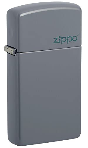 Zippo Lighter- Personalized Engrave on Slim Size Windproof Lighter Grey 49527ZL