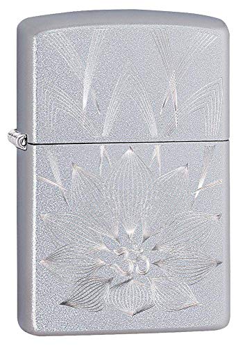 Zippo Lighter-Personalized Engrave Blossoms Flower Power Design Lotus Ohm 29859