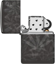 Load image into Gallery viewer, Zippo Lighter - Customized Message on Leaf , Photo 360 - High Polish Black 48924
