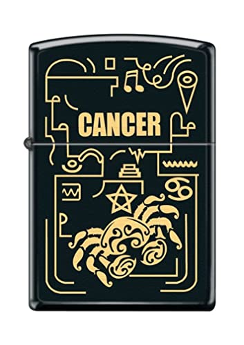 Zippo Lighter- Personalized Message Engrave for Cancer Zodiac Black Matte #Z5300