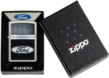 Load image into Gallery viewer, Zippo Ford Logo Diamond Plate Metal Design Street Chrome Pocket Lighter
