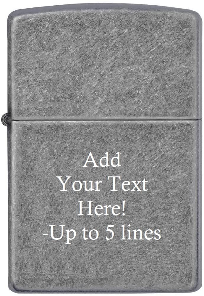 Zippo Lighter - Personalized Custom Message Engrave Chrome Windproof Lighter Armor Antique Silver Plate 28973