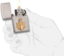 Load image into Gallery viewer, Zippo Lighter- Personalized Message Engrave for Navy Brushed Chrome #280ANC
