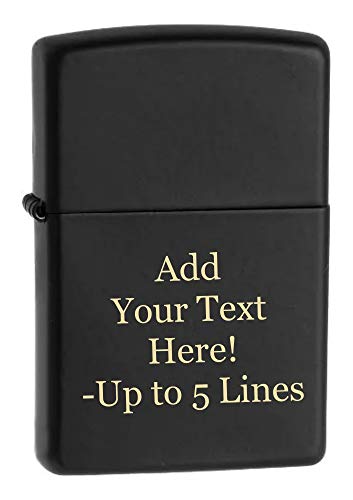 Zippo Lighter- Personalized Message on Black MatteZippo Windproof Lighter #218