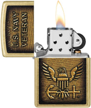 Load image into Gallery viewer, Zippo - Customized Message on United States Navy® Street Brass Pocket 46489

