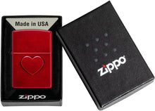 Load image into Gallery viewer, Zippo Lighter - Customized Message on Stamped Heart Candy Apple Pocket 46588
